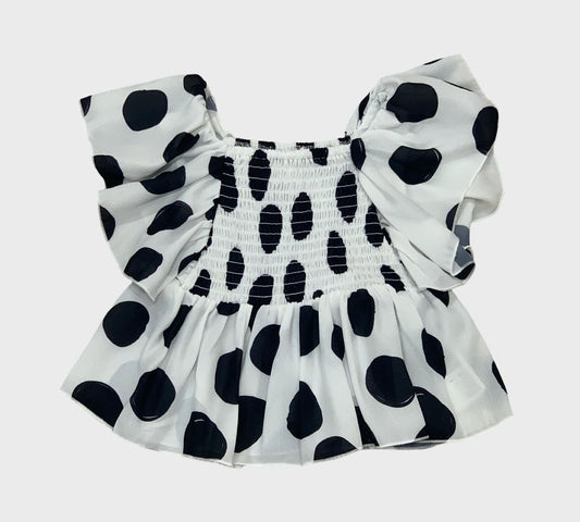 CAMICIA POIS BIANCO/NERO  Y-CLU 305YYFBS25