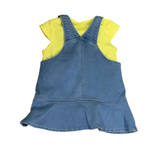 COMPLETO ABITINO EFFETTO DENIM CON MAGLIETTA GIALLA