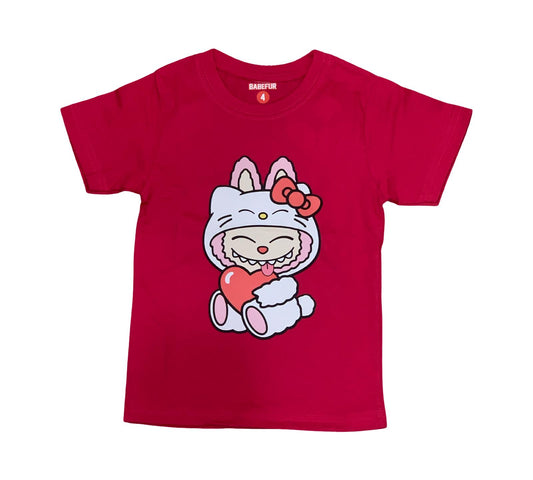 Maglietta Fuxia  – Coniglio Buffo Hello Kitty Style Labubu