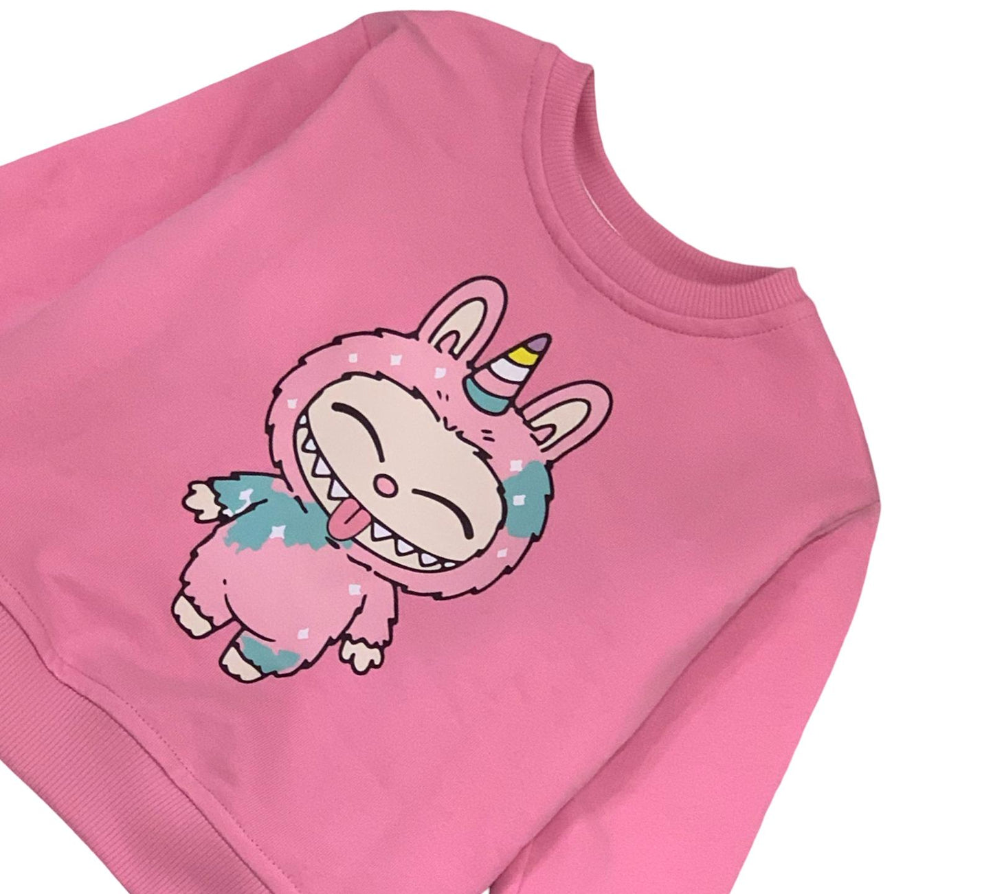 Felpa Rosa con Coniglio Unicorno | Stile Buffo