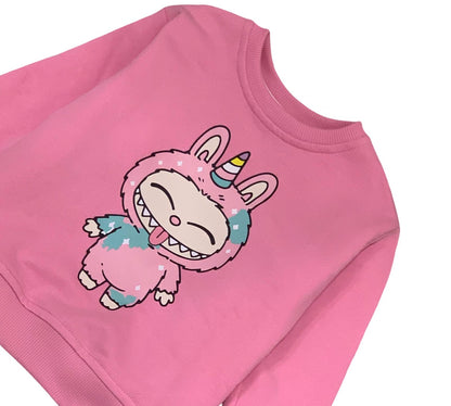Felpa Rosa con Coniglio Unicorno | Stile Buffo