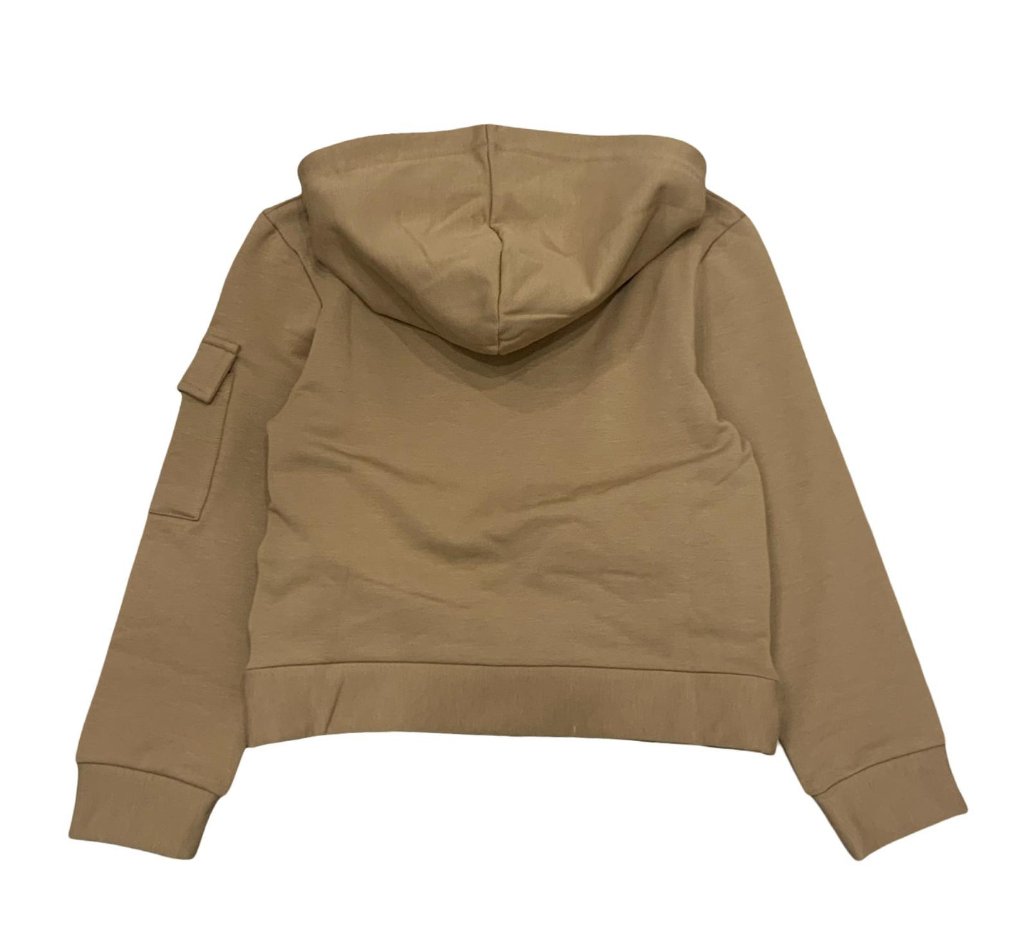 Felpa Aperta con Cappuccio e Zip Oro – Colore Biscuit