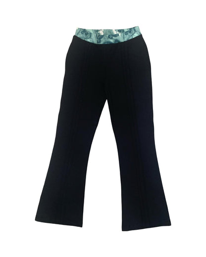 Pantaloni Zampa Neri in Felpa Stretch – Vita Elasticizzata Verde Ragazza