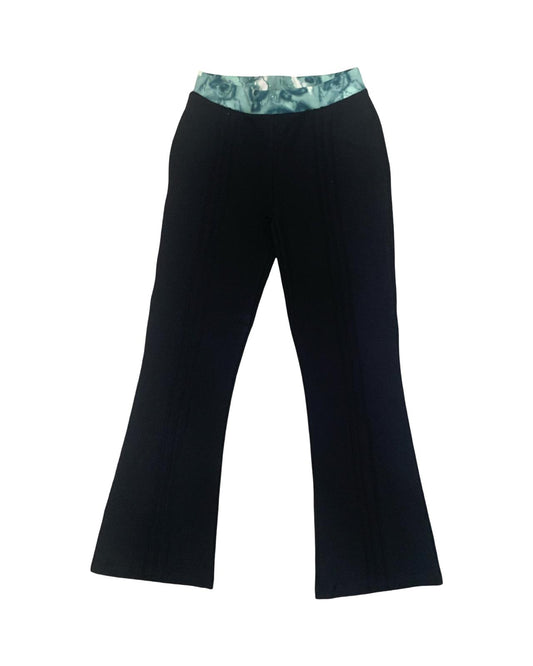 Pantaloni Zampa Neri in Felpa Stretch – Vita Elasticizzata Verde Ragazza