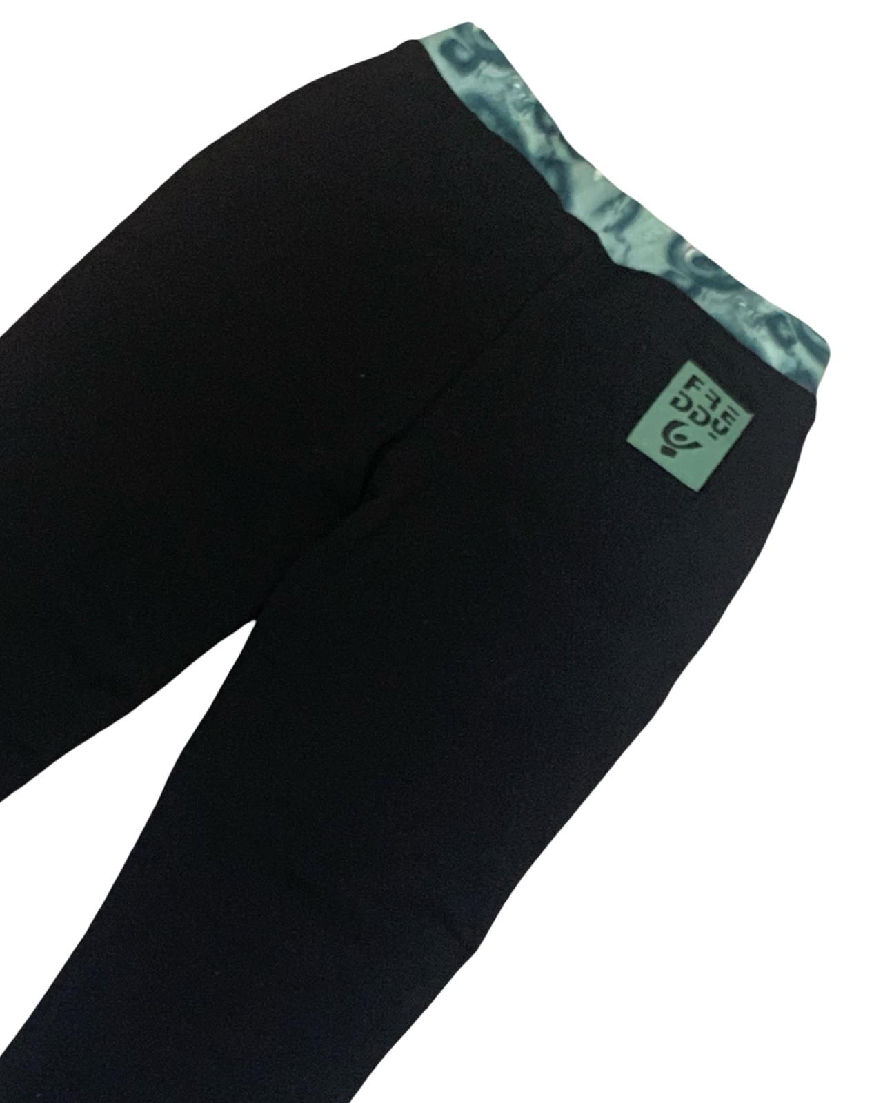 Pantaloni Zampa Neri in Felpa Stretch – Vita Elasticizzata Verde Ragazza