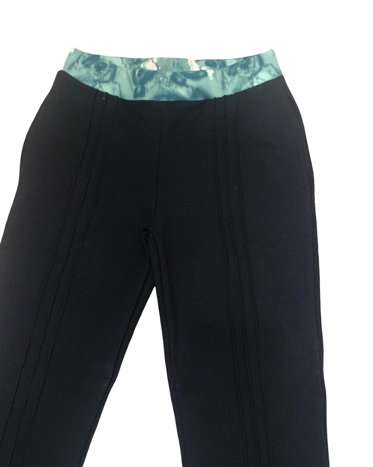 Pantaloni Zampa Neri in Felpa Stretch – Vita Elasticizzata Verde Ragazza