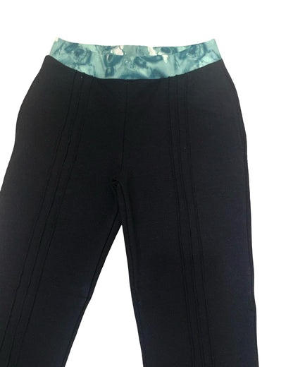 Pantaloni Zampa Neri in Felpa Stretch – Vita Elasticizzata Verde Ragazza