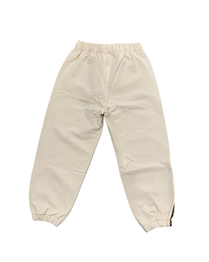 Tuta beige due pezzi bimba felpa e pantaloni con striscia laterale