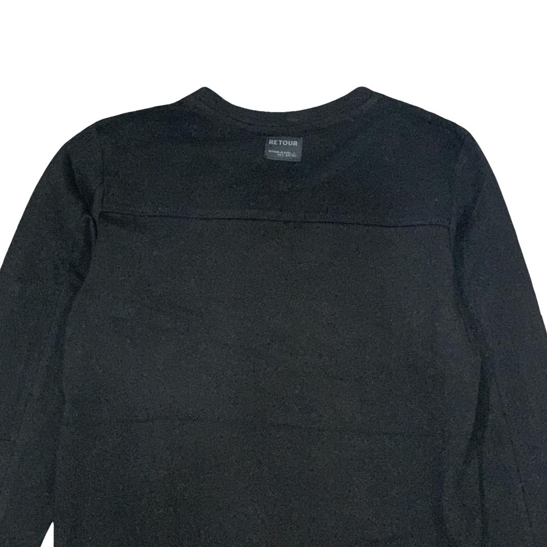 Maglietta girocollo nera Retour ragazzo – design moderno con tasca zip