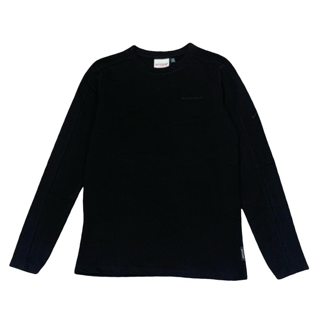 Maglietta girocollo nera Retour ragazzo – design moderno con tasca zip