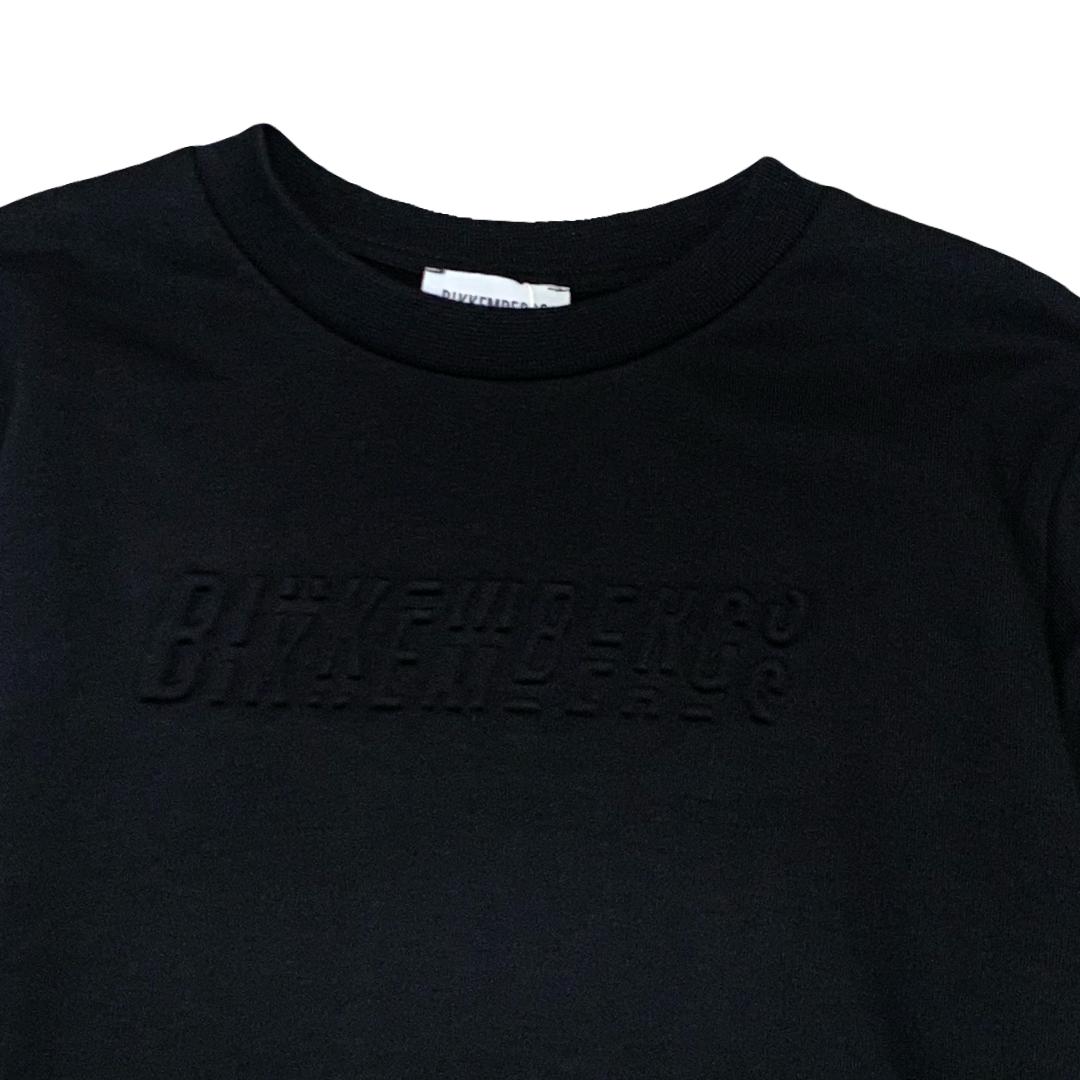 Felpa nera girocollo Bikkembergs ragazzo – logo in rilievo tono su tono, stile e comfort