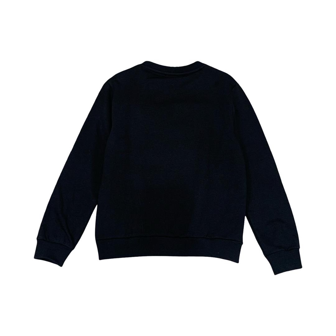 Felpa nera girocollo Bikkembergs ragazzo – logo in rilievo tono su tono, stile e comfort