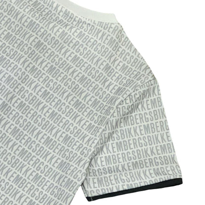 Maglietta bianca Bikkembergs ragazzo – logo all over grigio e stile moderno