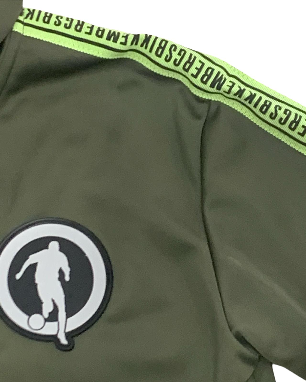 Felpa Verde Bikkembergs da Ragazzo con Logo, Cerniera e Cappuccio