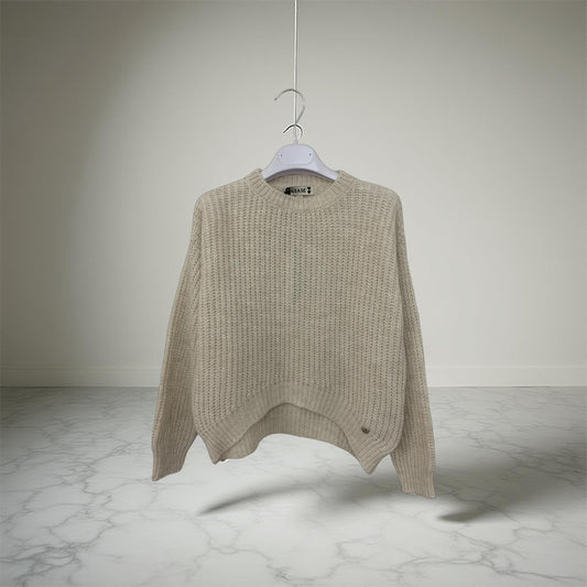 Maglione Ecru Morbido da Ragazza – Girocollo e Caldo