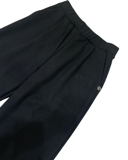 Pantaloni Neri Larghi da Ragazza – Stretch, Vita Elasticizzata, Collezione Please