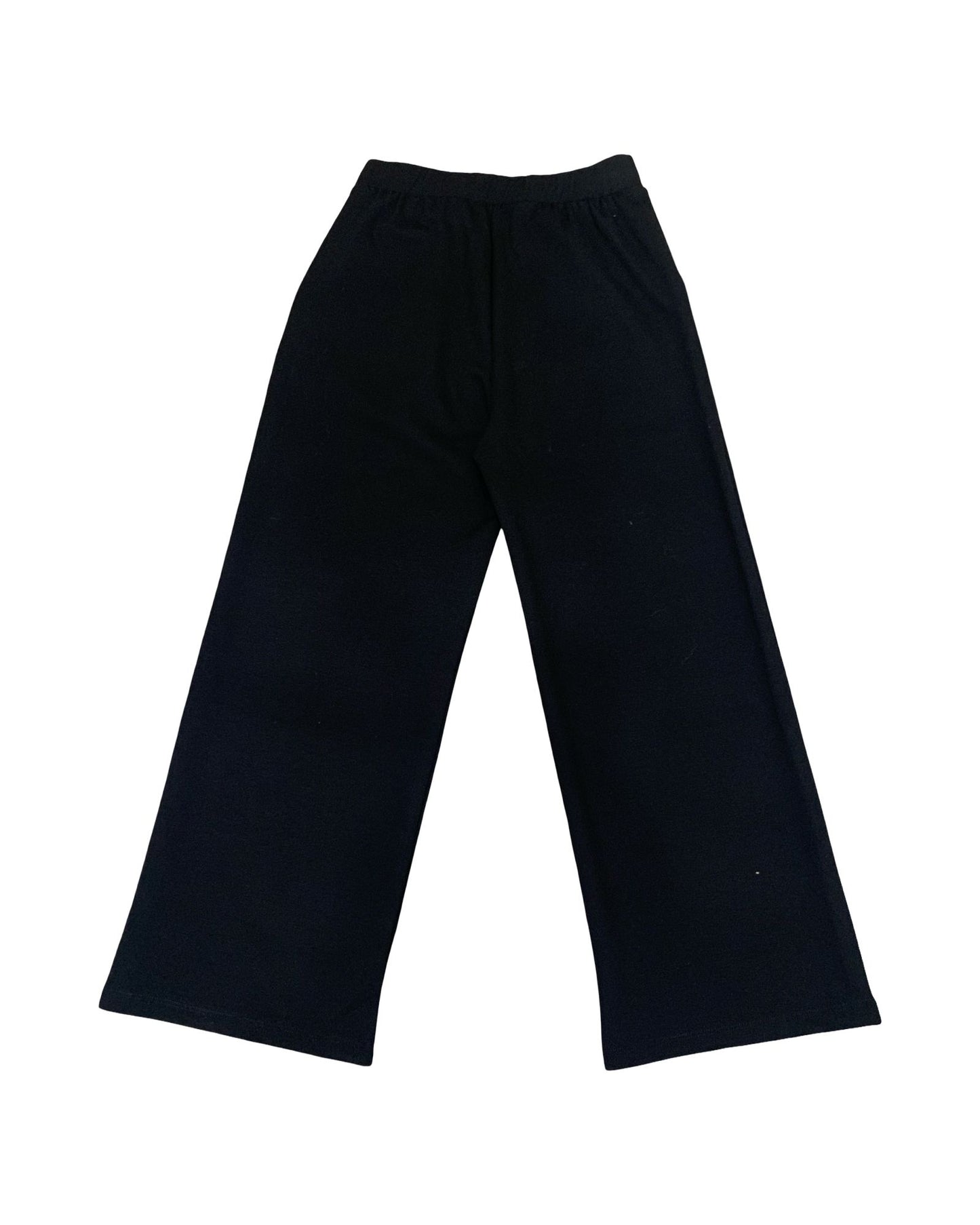 Pantaloni Neri Larghi da Ragazza – Stretch, Vita Elasticizzata, Collezione Please