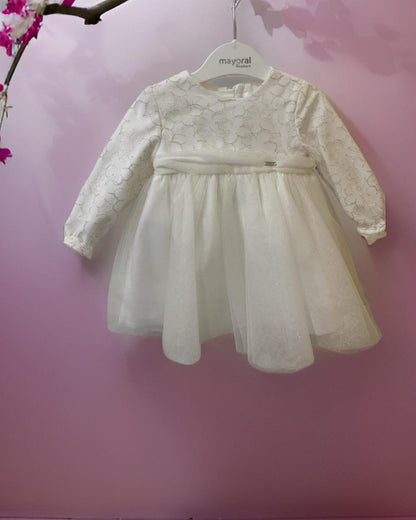 Tulle dress with embroidery for newborn baby girl 0-18 months Mayoral 02855-24