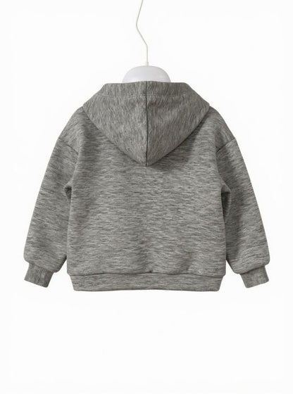 Felpa grigia con cappuccio e zip – comoda e versatile per bambine