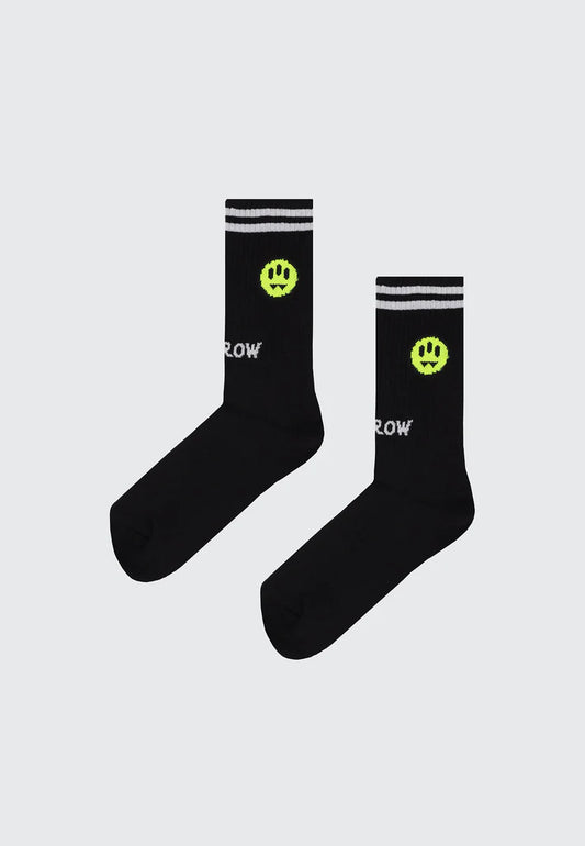 Calzini Unisex  Neri in Cotone Elasticizzato con Smile Ricamato  - BARROW - OOPS by BabyBimbo 0-16