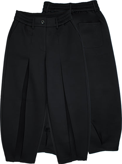 Pantalone Ragazza TOBETOO Barrel Nero Stretch con Elastico in Vita