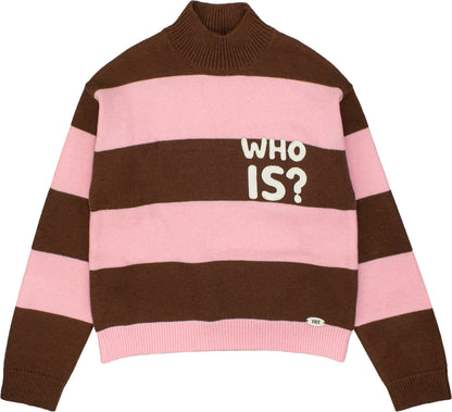 Maglia Ragazza TOBETOO a Righe Cioccolato e Rosa con Ricamo – Modello Teen