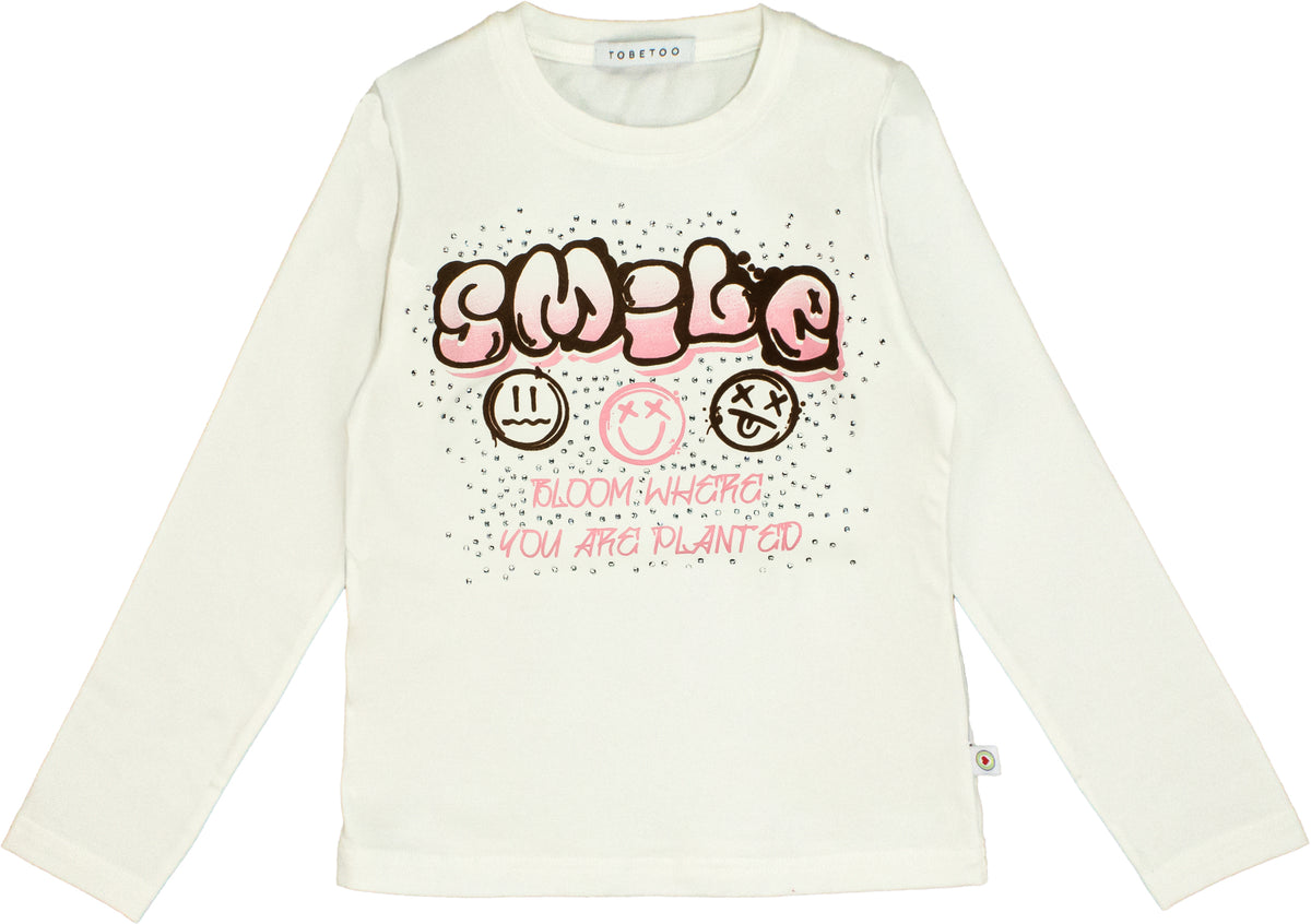 T-Shirt Bambina TOBETOO a Maniche Lunghe con Stampa Grafica – Modello Invernale
