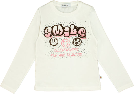 T-Shirt Bambina TOBETOO a Maniche Lunghe con Stampa Grafica – Modello Invernale