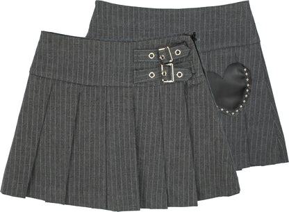 Gonna Bambina TOBETOO Gessata con Toppa a Cuore – Modello Sartoriale