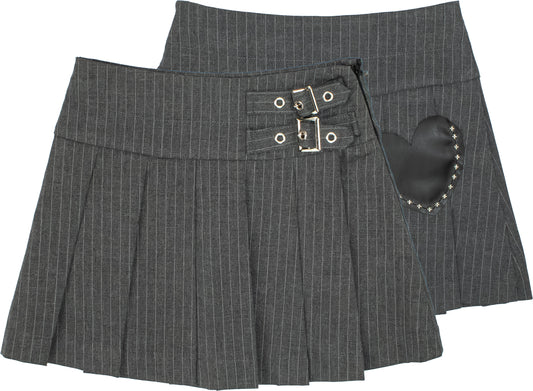 Gonna Bambina TOBETOO Gessata con Toppa a Cuore – Modello Sartoriale