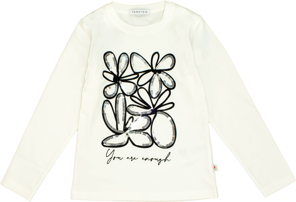 T-Shirt Bambina TOBETOO a Maniche Lunghe con Stampa Grafica Frontale