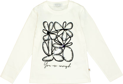 T-Shirt Bambina TOBETOO a Maniche Lunghe con Stampa Grafica Frontale