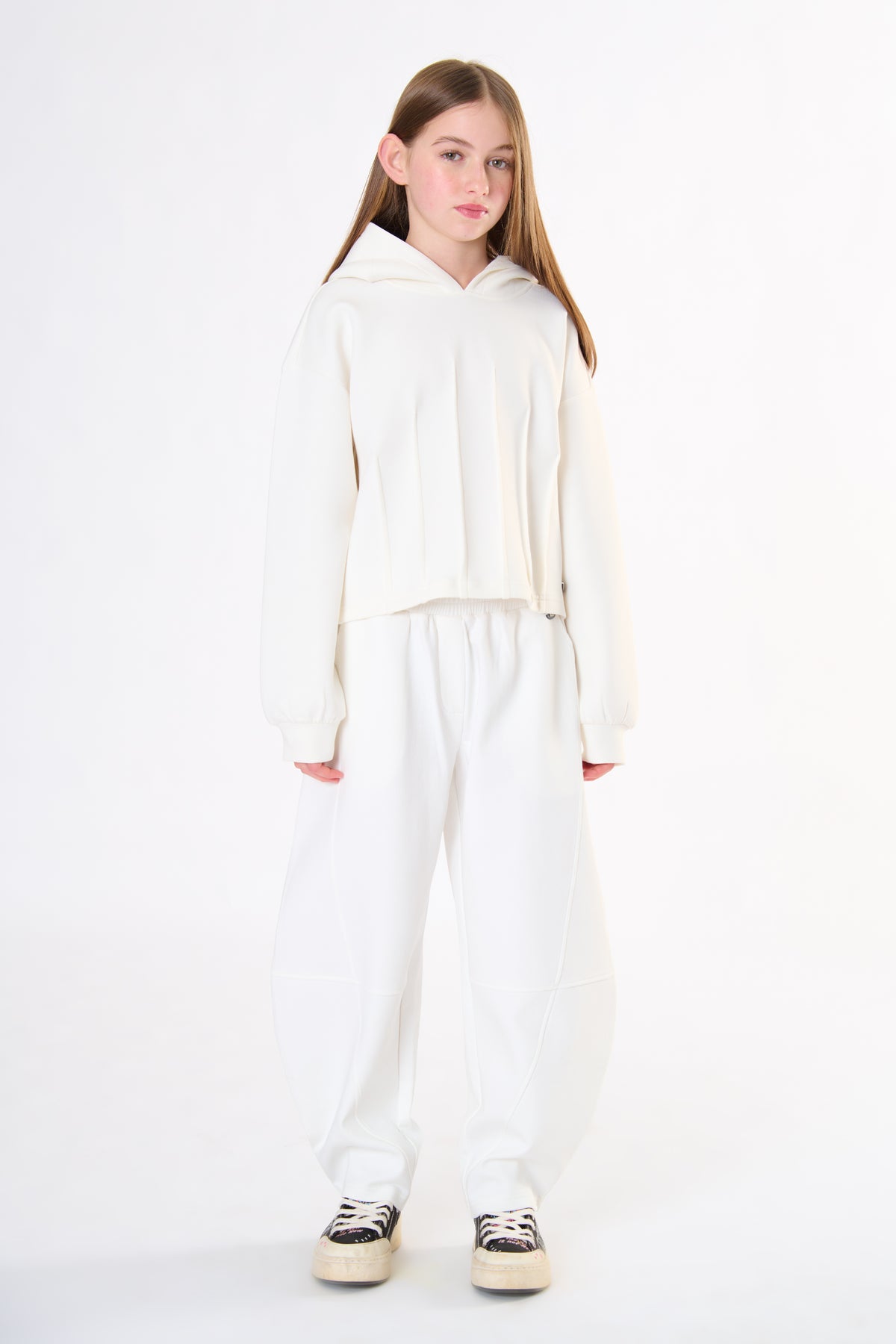 Pantalone Ragazza TOBETOO Barrel Nero Stretch con Elastico in Vita