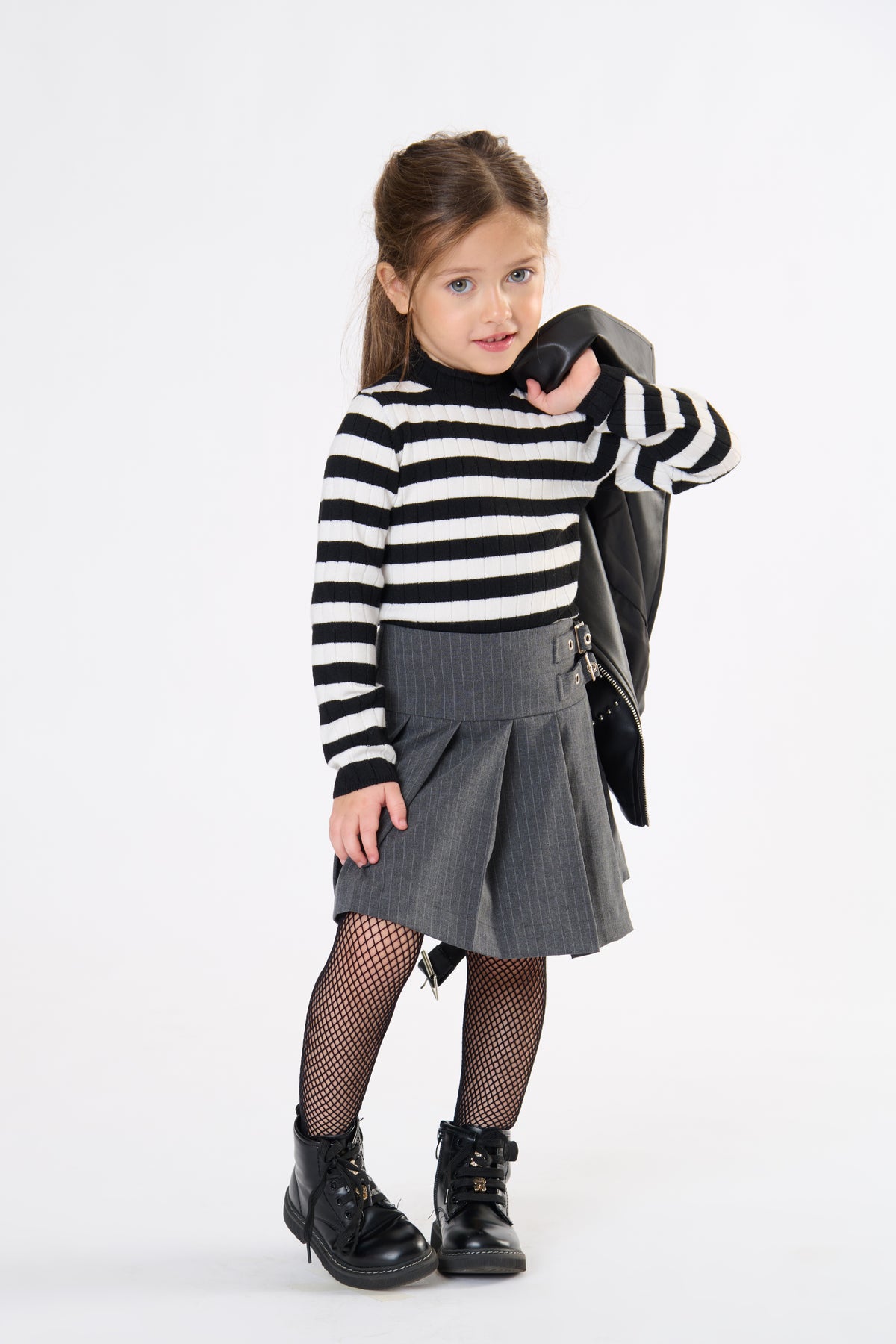 Gonna Bambina TOBETOO Gessata con Toppa a Cuore – Modello Sartoriale