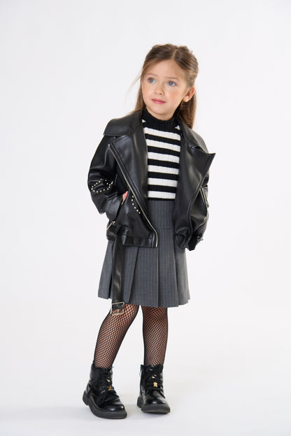 Giubbino Bambina TOBETOO in Ecopelle con Zip – Giacca Grintosa e Fashion
