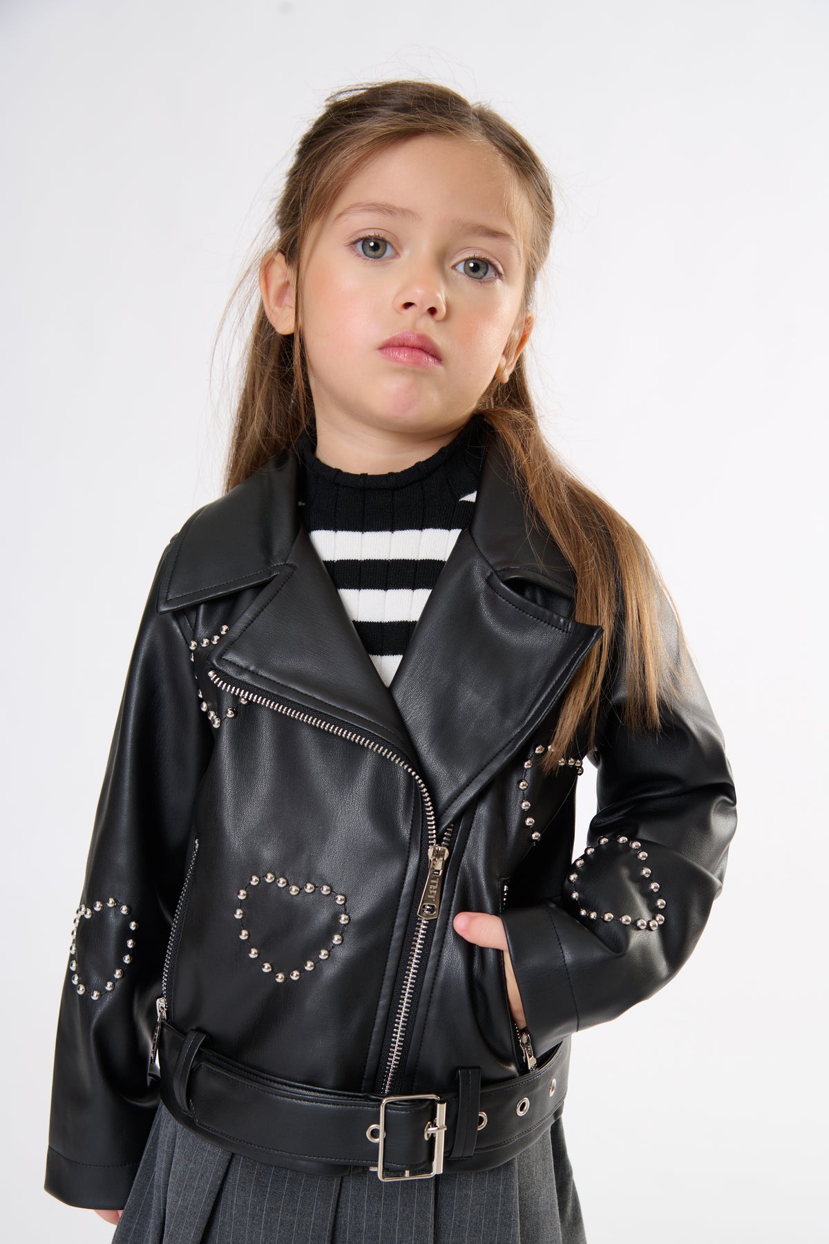 Giubbino Bambina TOBETOO in Ecopelle con Zip – Giacca Grintosa e Fashion