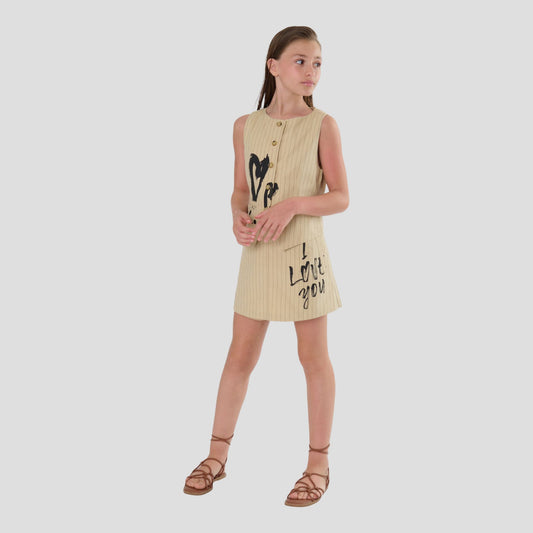 Shorts Gessati Cappuccino Ragazza Effetto Gonna – TOBETOO