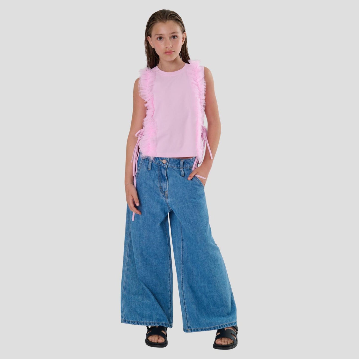 Jeans Larghi Ragazza Vita Regolabile – Trend Primavera Estate - OOPS by BabyBimbo 0-16