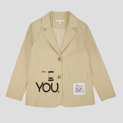 Giacca Ragazza Colore Cappuccino Gessata  – TOBETOO - OOPS by BabyBimbo 0-16