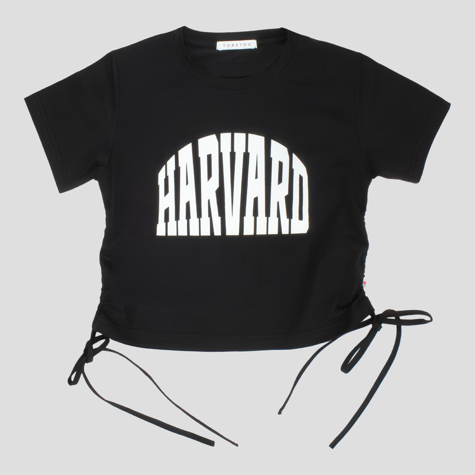 T-Shirt Nera Ragazza Stampa Harvard – TOBETOO - OOPS by BabyBimbo 0-16