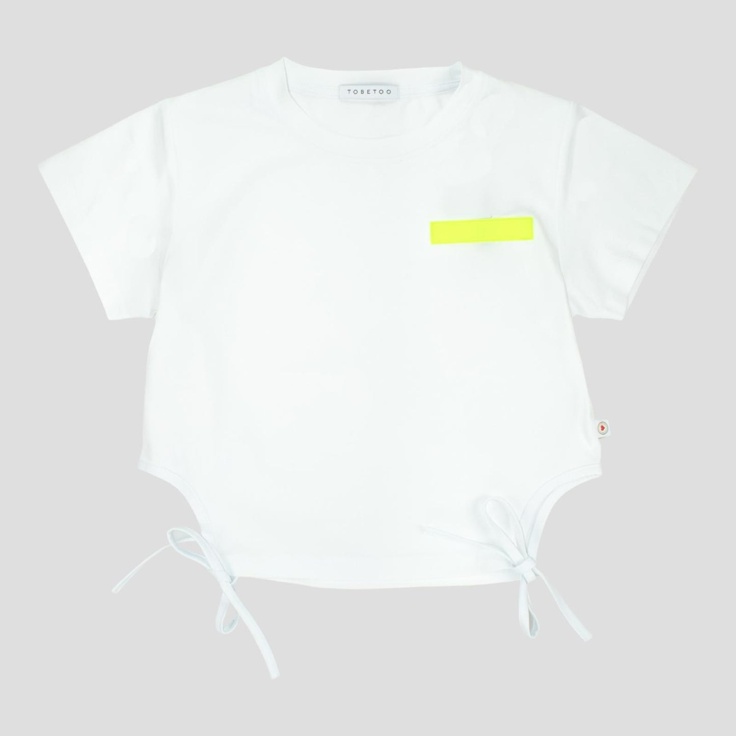 Maglietta Bianca Girocollo crop Ragazza con Nastri Laterali – TOBETOO - OOPS by BabyBimbo 0-16