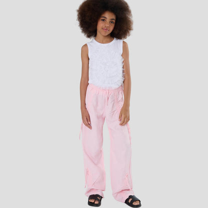 Canotta Bambina a Costine con Tulle Frontale – Top Moda Ragazza TOBETOO - OOPS by BabyBimbo 0-16