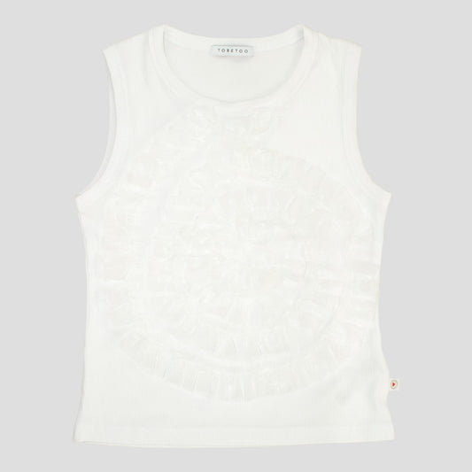 Canotta Bambina a Costine con Tulle Frontale – Top Moda Ragazza TOBETOO - OOPS by BabyBimbo 0-16