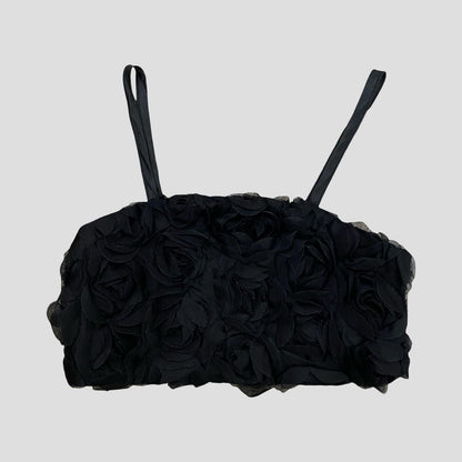 Top Fascia Ragazza Nero con Rose Applicate e Spalline Regolabili – TOBETOO - OOPS by BabyBimbo 0-16