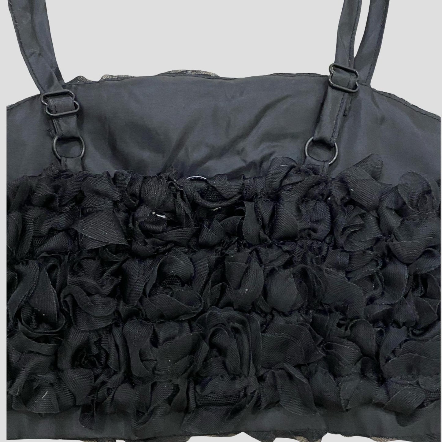 Top Fascia Ragazza Nero con Rose Applicate e Spalline Regolabili – TOBETOO - OOPS by BabyBimbo 0-16