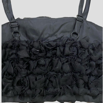 Top Fascia Ragazza Nero con Rose Applicate e Spalline Regolabili – TOBETOO - OOPS by BabyBimbo 0-16