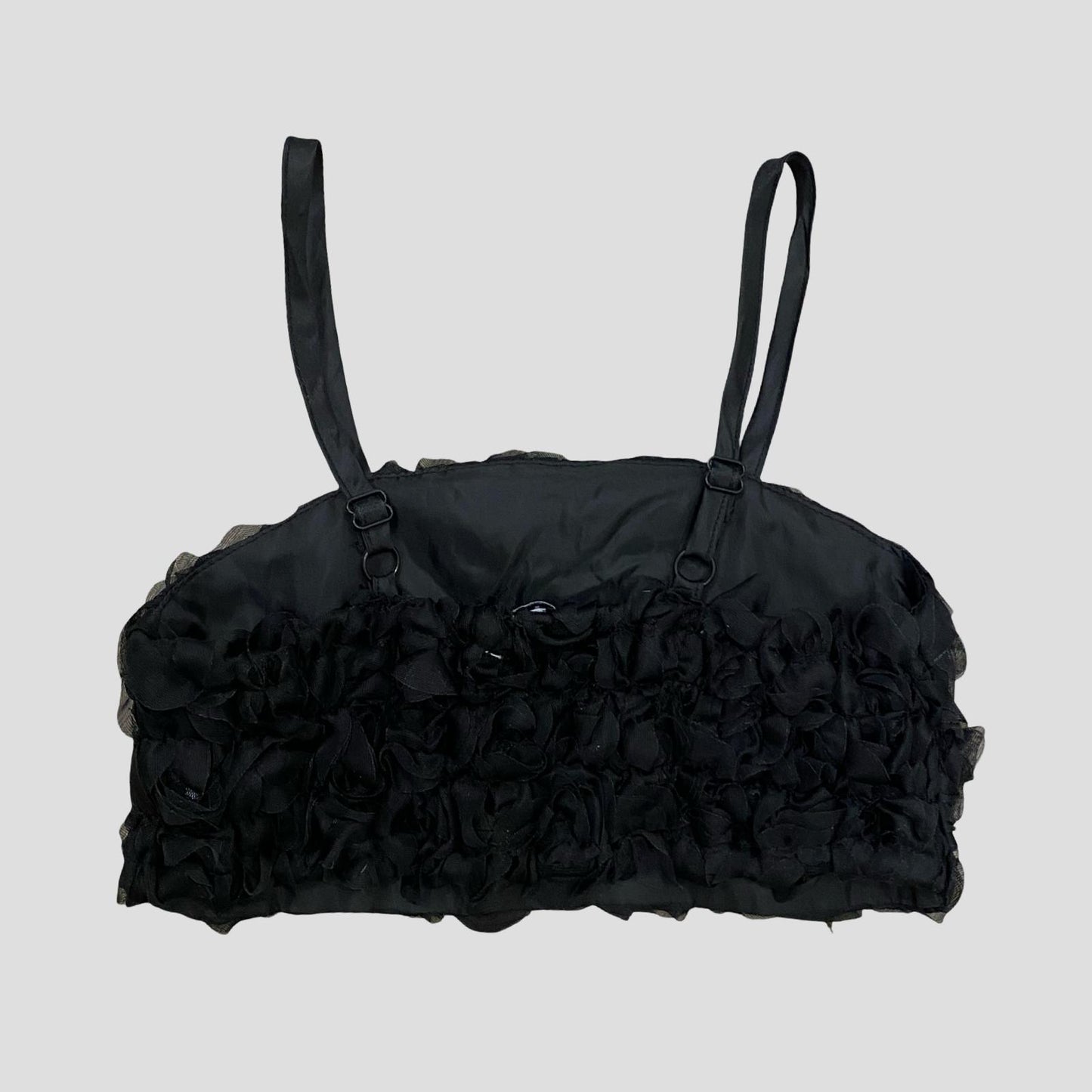 Top Fascia Ragazza Nero con Rose Applicate e Spalline Regolabili – TOBETOO - OOPS by BabyBimbo 0-16