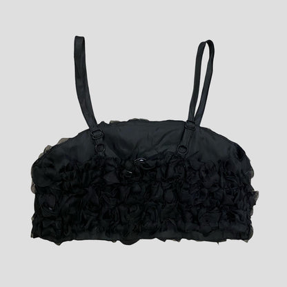 Top Fascia Ragazza Nero con Rose Applicate e Spalline Regolabili – TOBETOO - OOPS by BabyBimbo 0-16