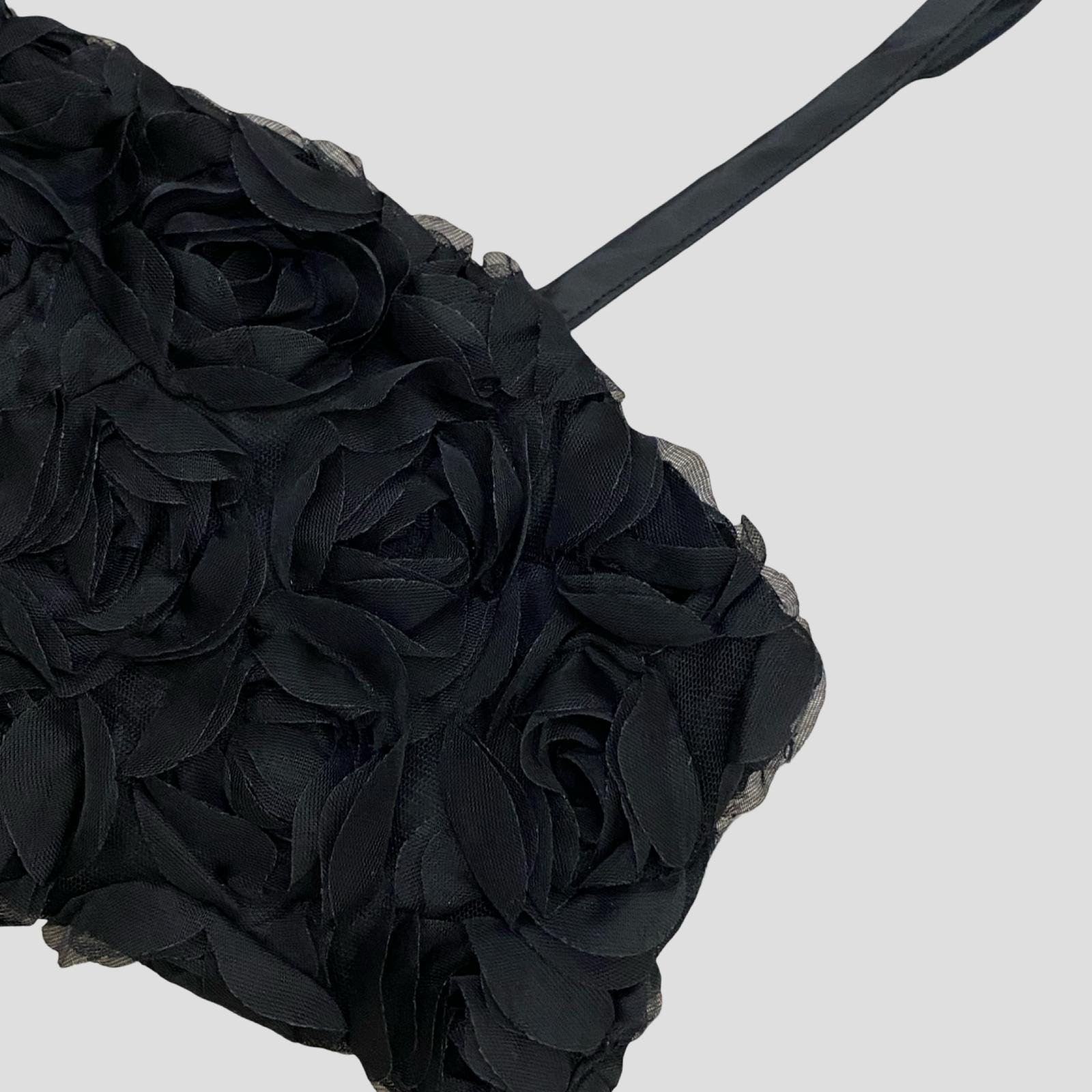 Top Fascia Ragazza Nero con Rose Applicate e Spalline Regolabili – TOBETOO - OOPS by BabyBimbo 0-16