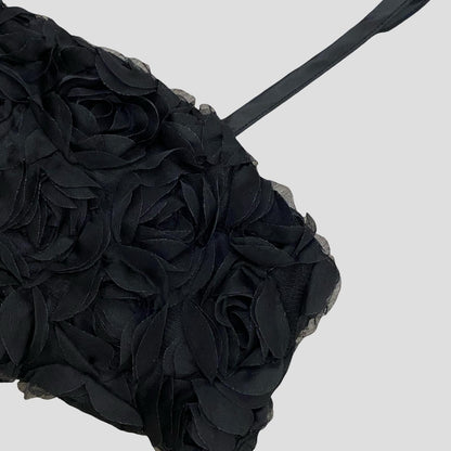 Top Fascia Ragazza Nero con Rose Applicate e Spalline Regolabili – TOBETOO - OOPS by BabyBimbo 0-16